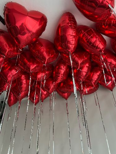 Ceiling hearts foils with Tassels