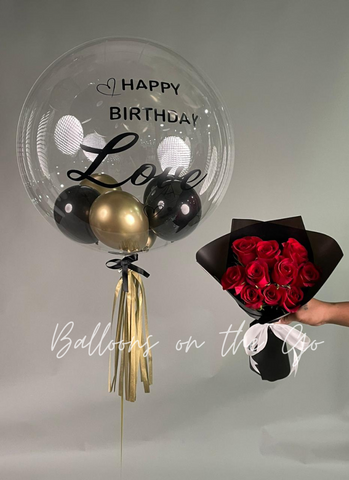 Customized Balloon and Flower Arrangement - Combination 4