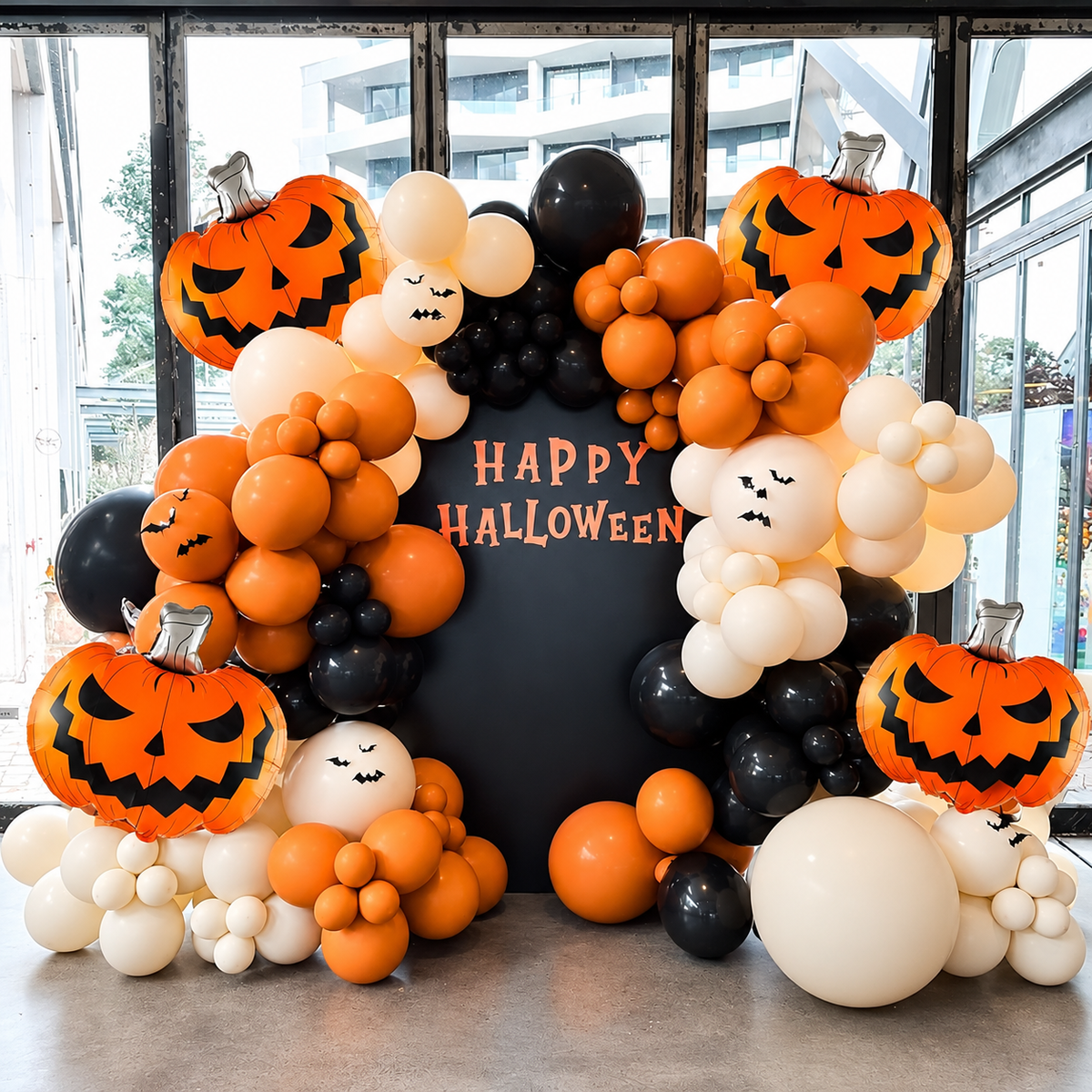 Happy Halloween Balloon Backdrop