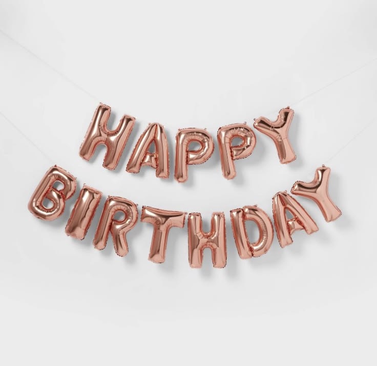 Rose Gold Happy Birthday Banner