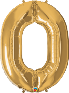 Number 0 Foil Balloon- Gold