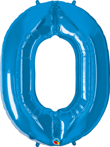 Number 0 Foil Balloon- Blue