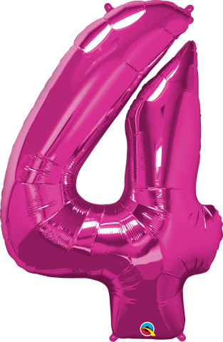 Number 4 Foil Balloon- Pink