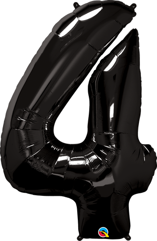 Number 4 Foil Balloon- Black