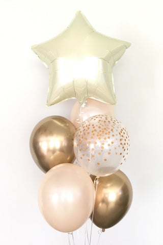 Pearl and Gold Balloon Bouquet