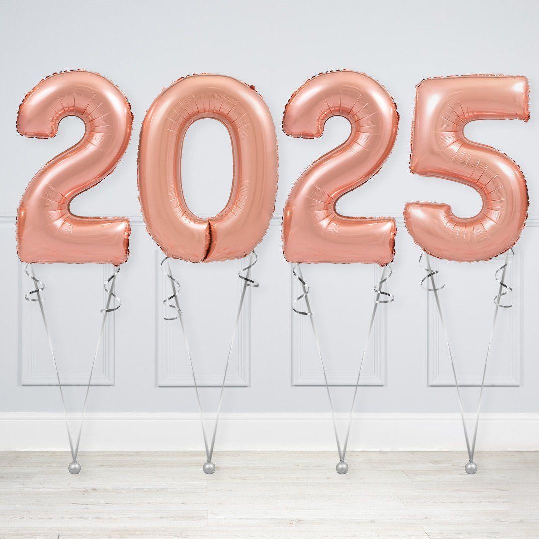 New Year 2025 Rose Gold Number Balloons