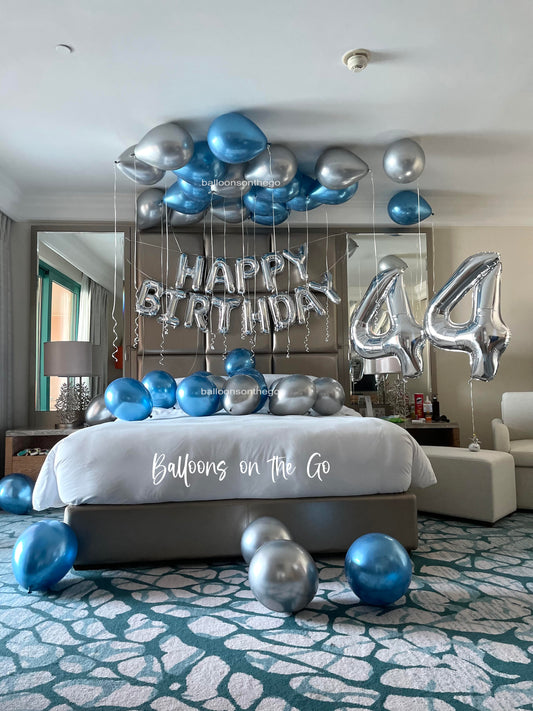 Small setup with number Balloons