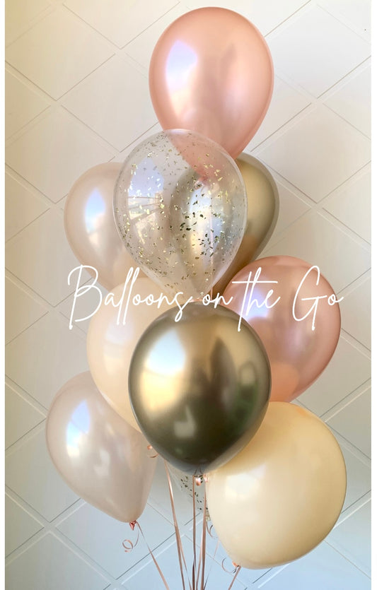 Rose gold and peach Balloon Bouquet