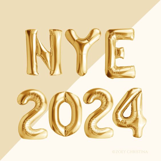 New Year 2026 Giant Gold Numbers and Letters