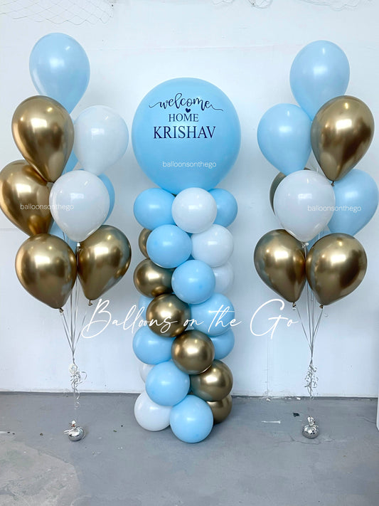 Welcome Baby Balloon Tower with Bouquets