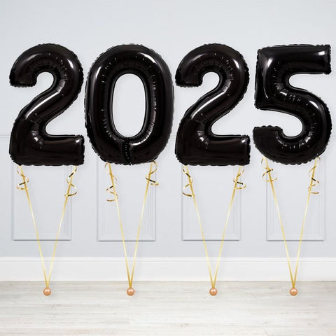 New Year 2025 Giant Black Numbers