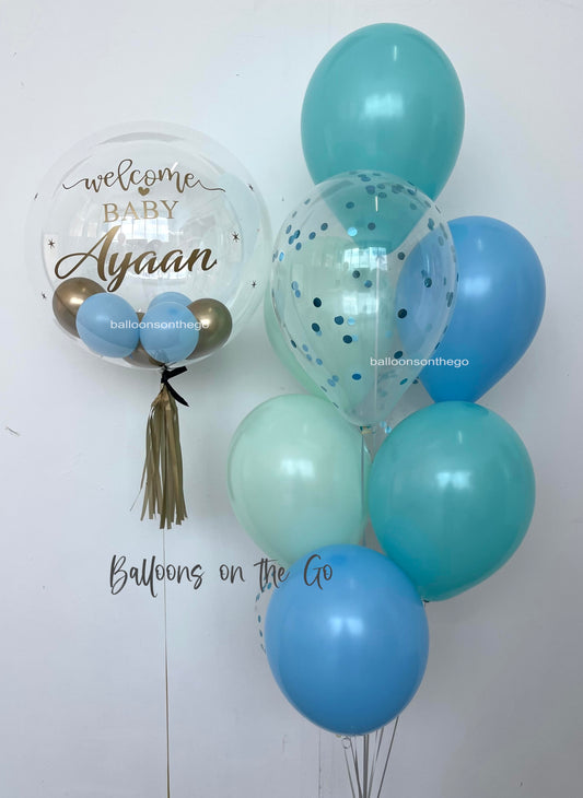 Welcome New Born Baby Boy Balloon Bouquet!