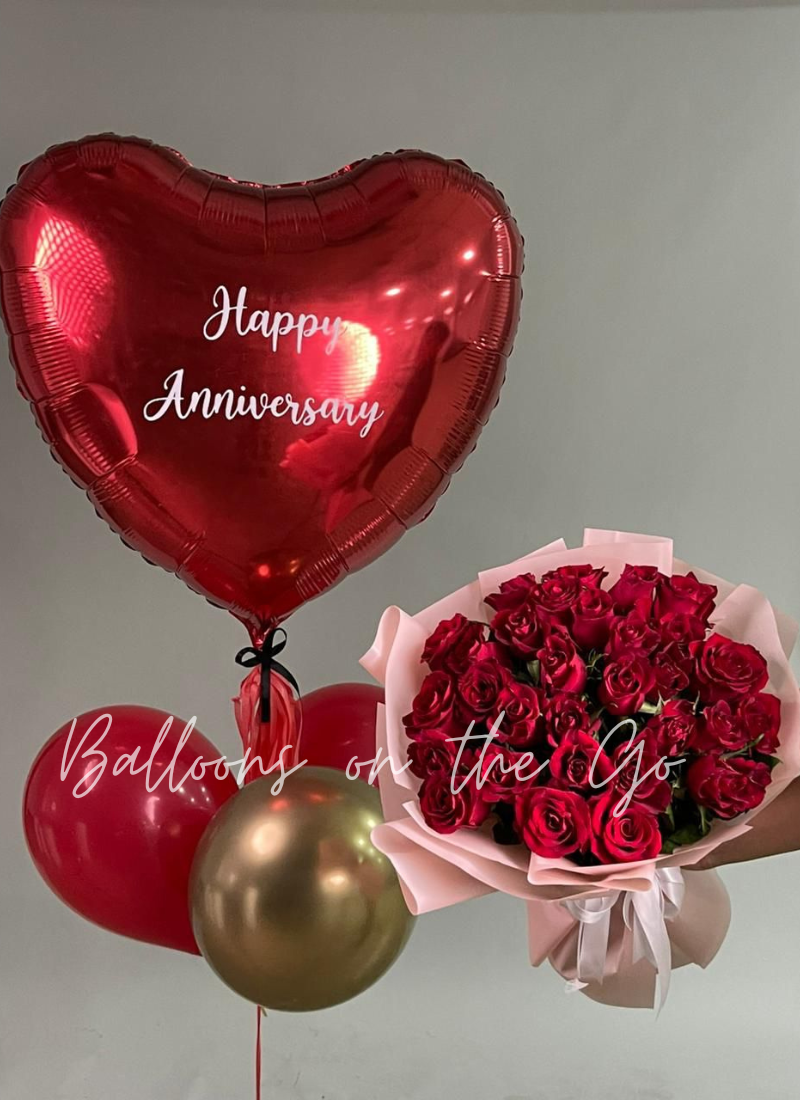 Gaint Anniversary Heart with Roses