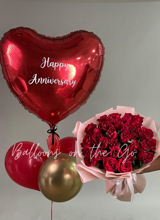 Gaint Anniversary Heart with Roses
