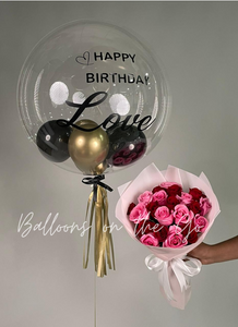Customized Balloon and Flower Arrangement - Combination 3