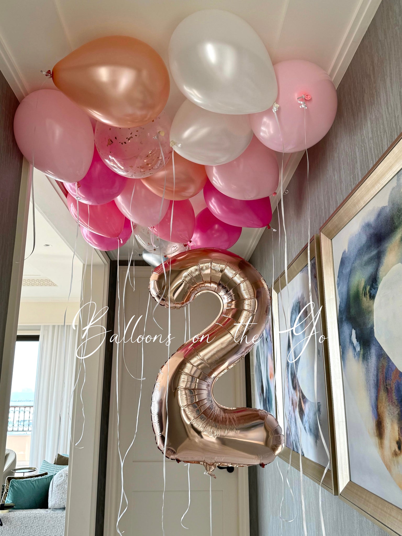 15 ceiling balloons with Number!