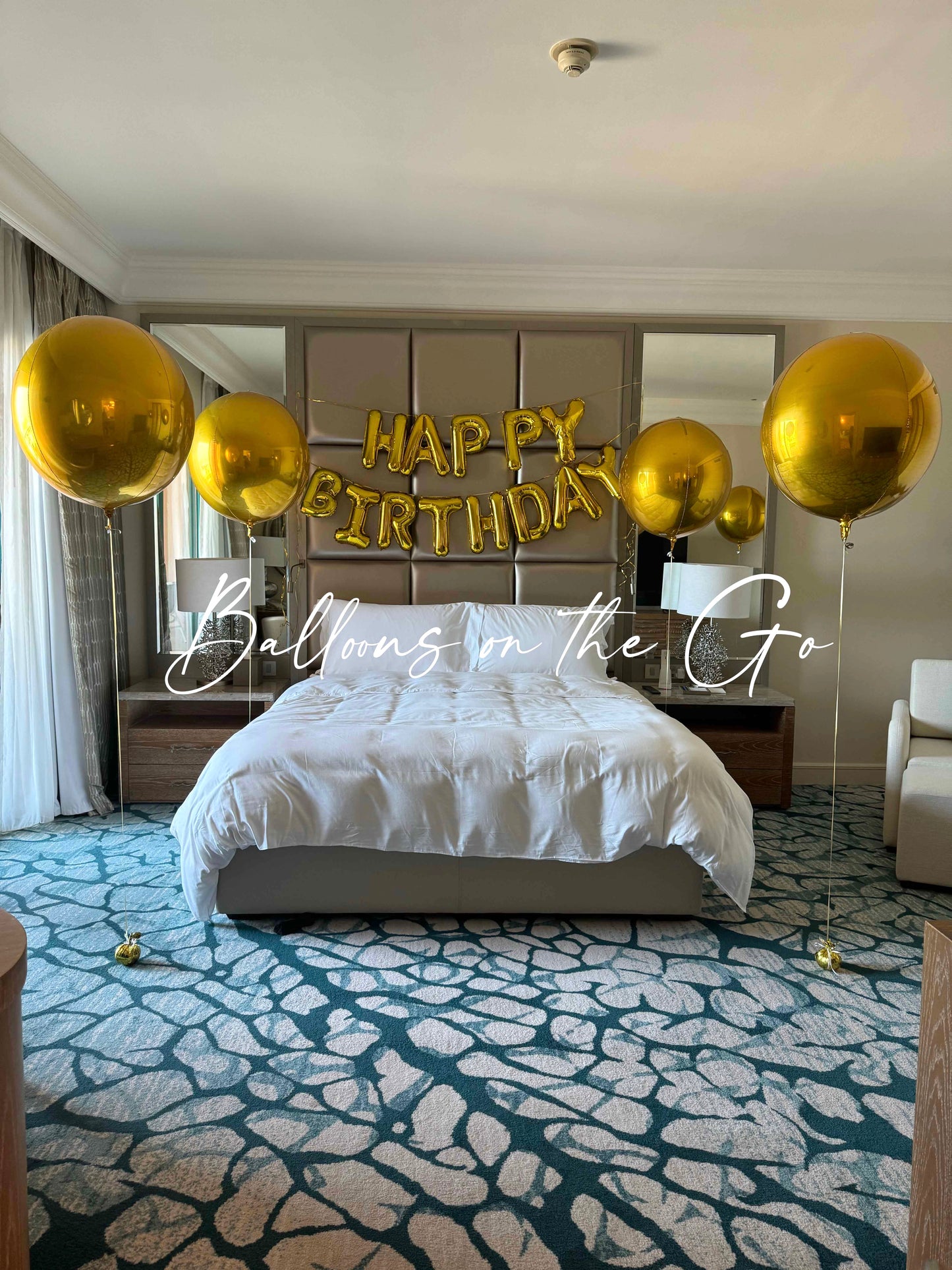 Gold Orbz Birthday Setup