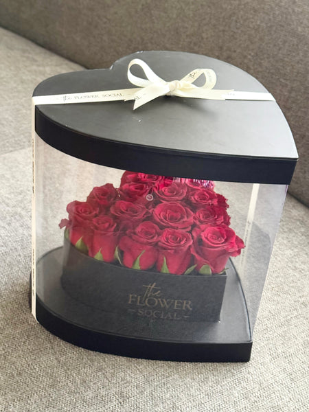 Valentine Gift Box with Red Roses