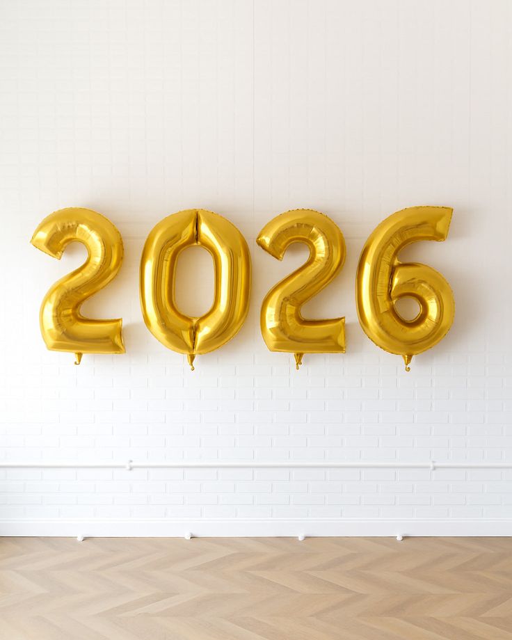 New Year 2026 Giant Gold Numbers