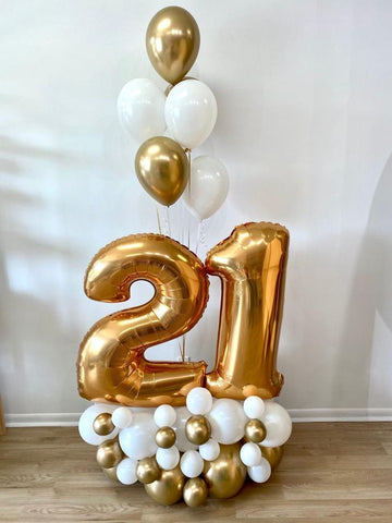 Balloon arrangement with number balloons!