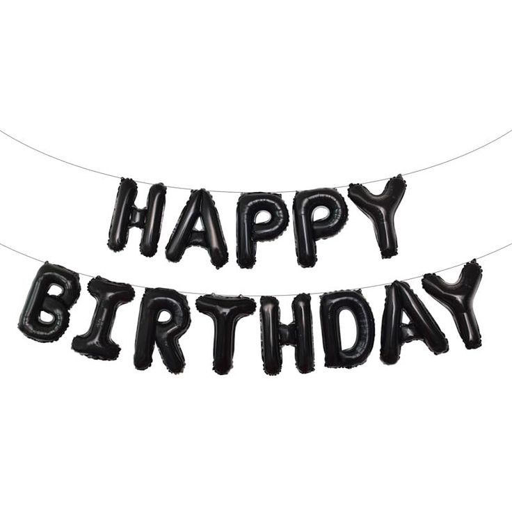 Happy Birthday Banner - Black