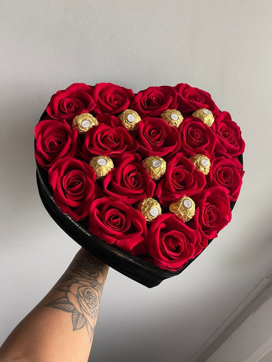 Heart Box with Chocolate and Roses!