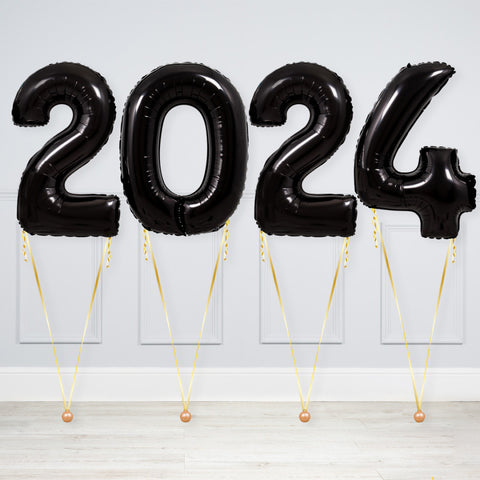 New Year 2024 Giant Black Numbers