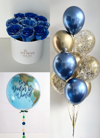 Happy Fathers Day Flowers and Balloons Combo