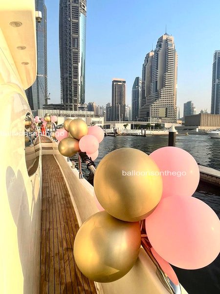 Balloon bunches on Yacht