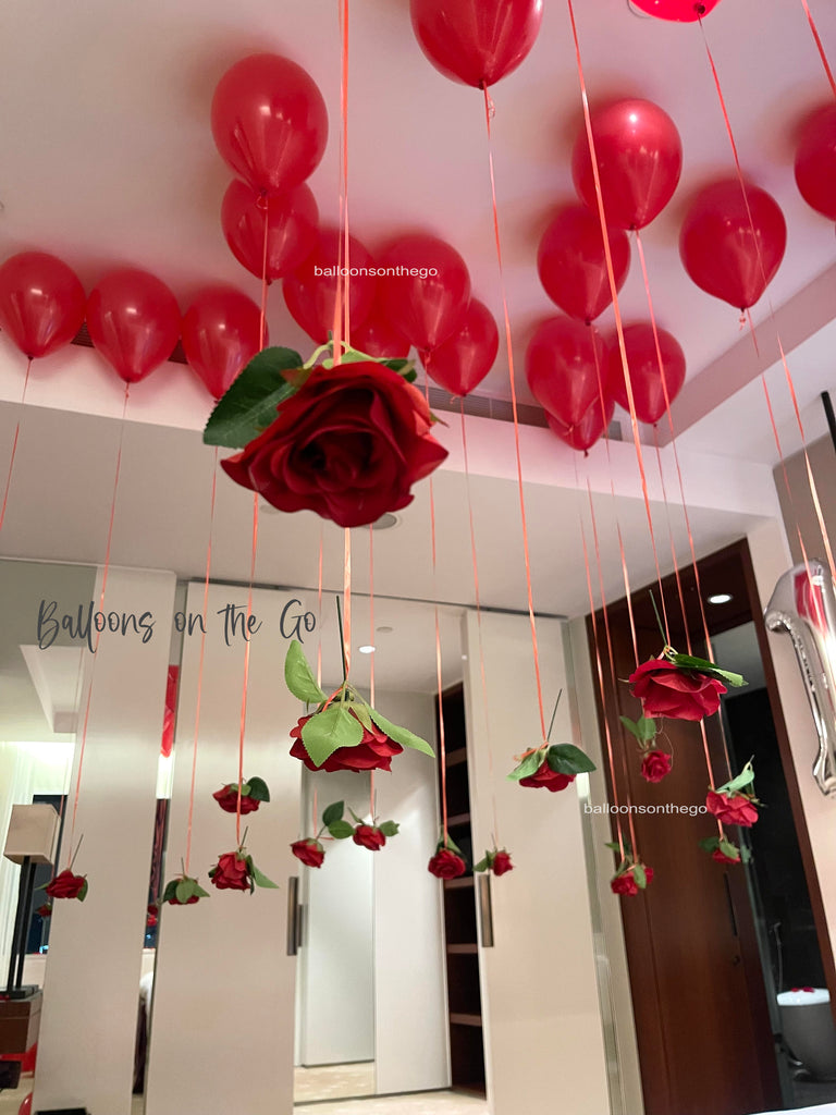 Celieng Roses Ceiling Balloons with Roses! β Balloons On The Go