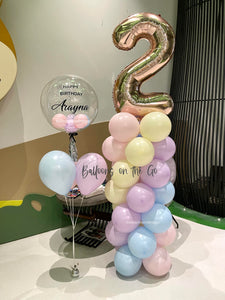 PASTEL-Number Balloon Tower with customized balloon!
