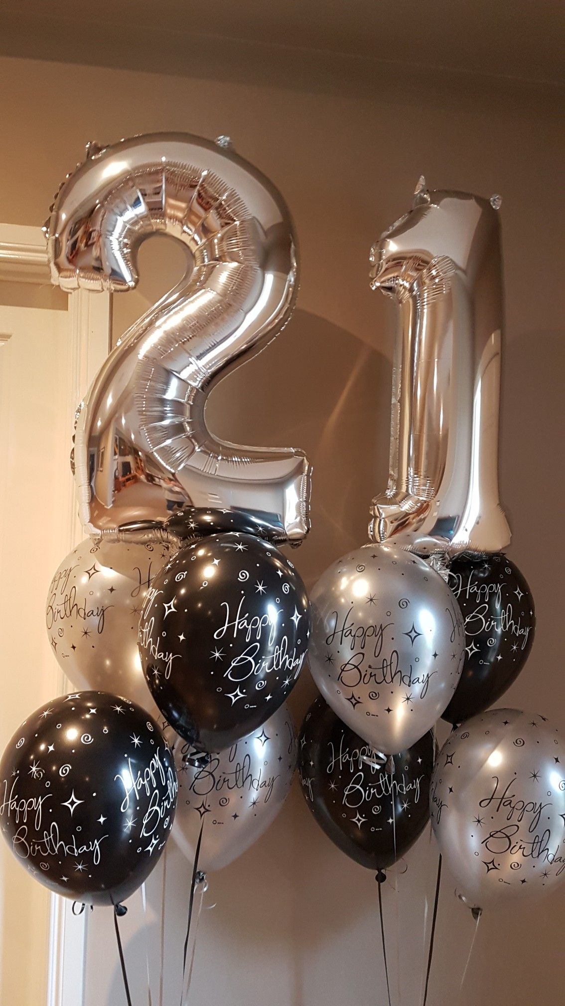 Number Balloons with printed Happy Birthday balloons!!