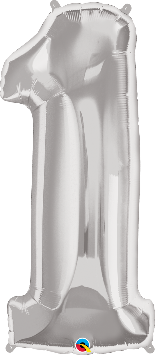 Number 1 Foil Balloon- Silver