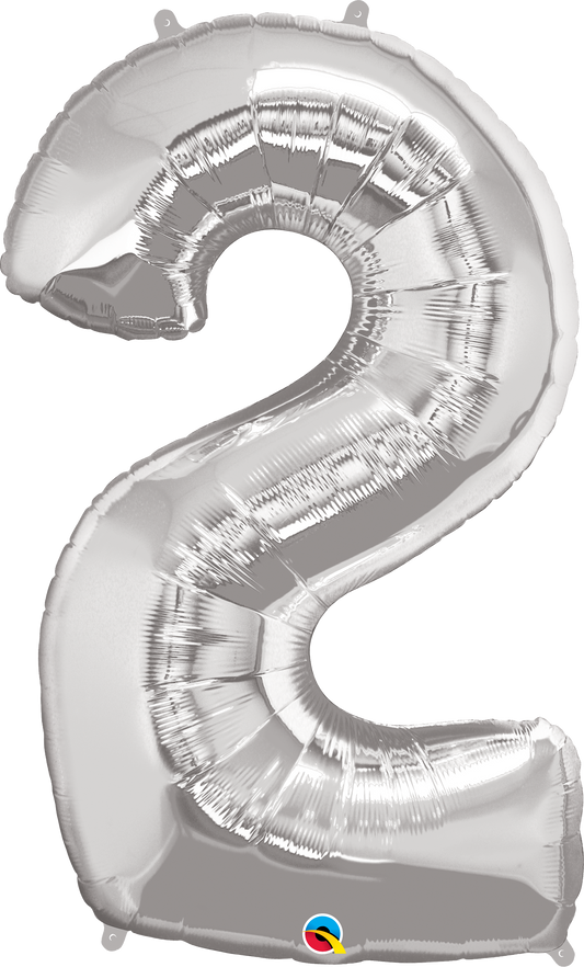 Number 2 Foil Balloon- Silver