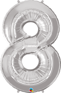 Number 8 Foil Balloon- Silver