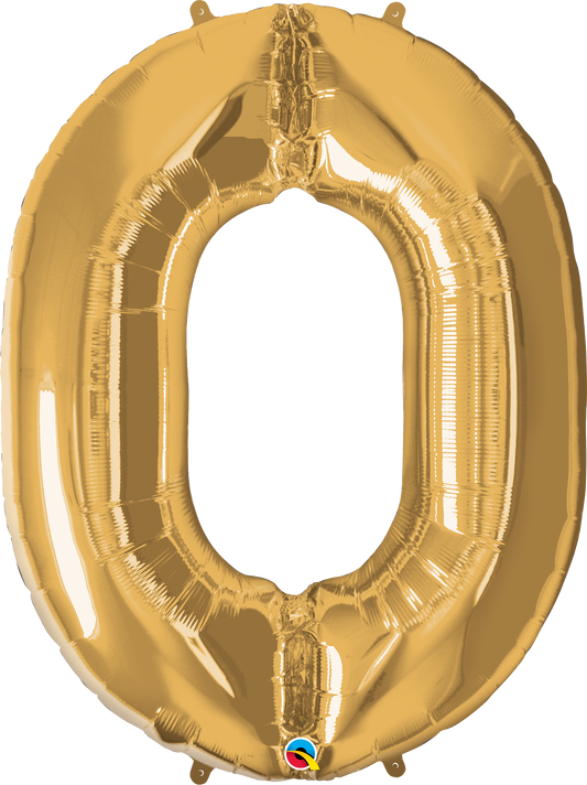 Number 0 Foil Balloon- Gold