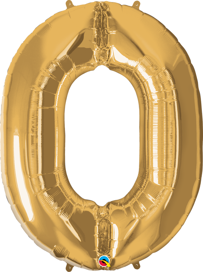 Number 0 Foil Balloon- Gold