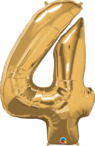 Number 4 Foil Balloon- Gold