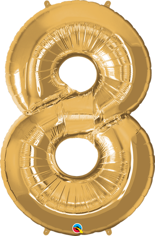 Number 8 Foil Balloon- Gold