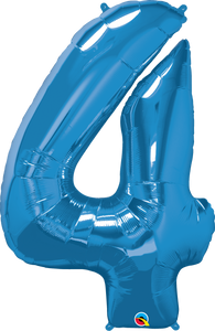 Number 4 Foil Balloon- Blue