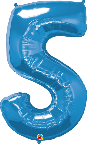 Number 5 Foil Balloon- Blue