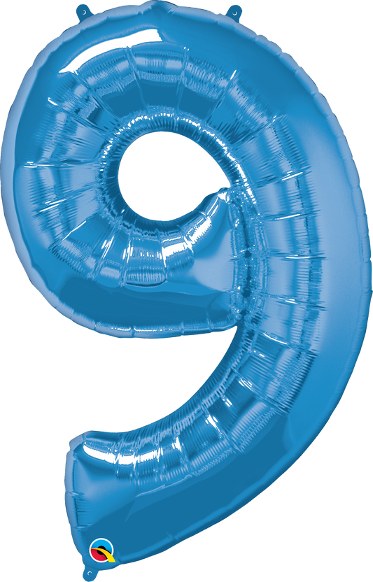 Number 9 Foil Balloon- Blue