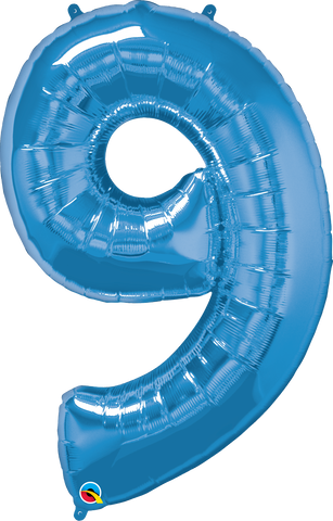 Number 9 Foil Balloon- Blue