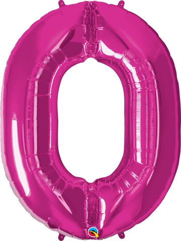 Number 0 Foil Balloon- Pink