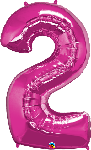 Number 2 Foil Balloon- Pink