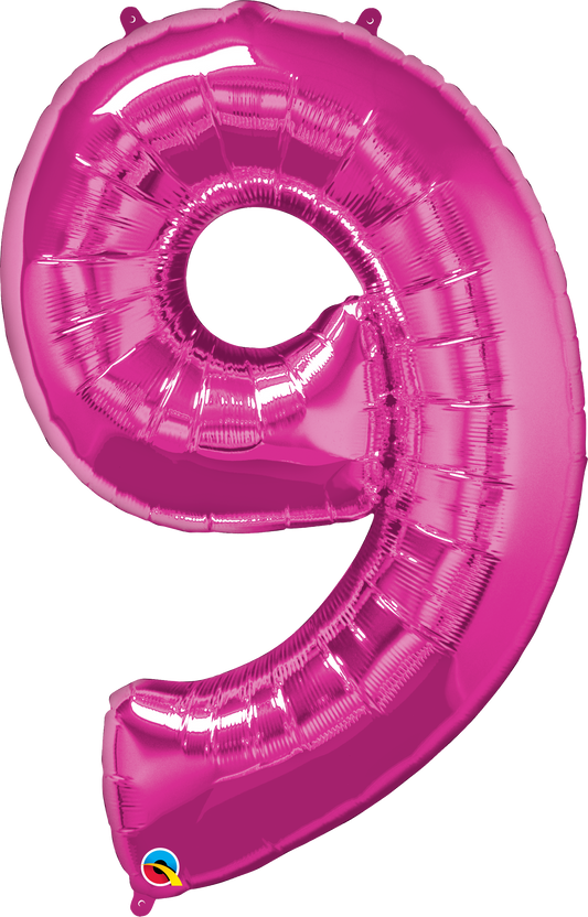 Number 9 Foil Balloon- Pink