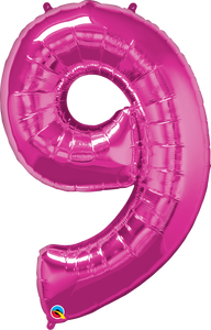 Number 9 Foil Balloon- Pink