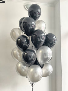 Black and Silver Balloon Bouquet!