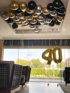 40 Ceiling balloons with number balloons !!