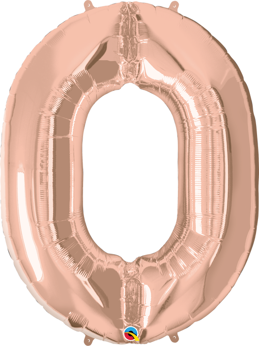 Number 0 Foil Balloon- Rose Gold